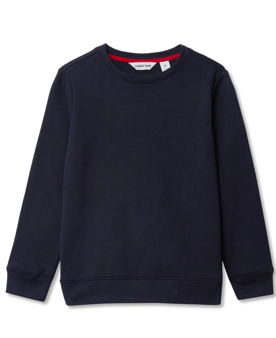 Детский свитшот с капюшоном из флиса с длинным рукавом Lands' End, Classic Navy