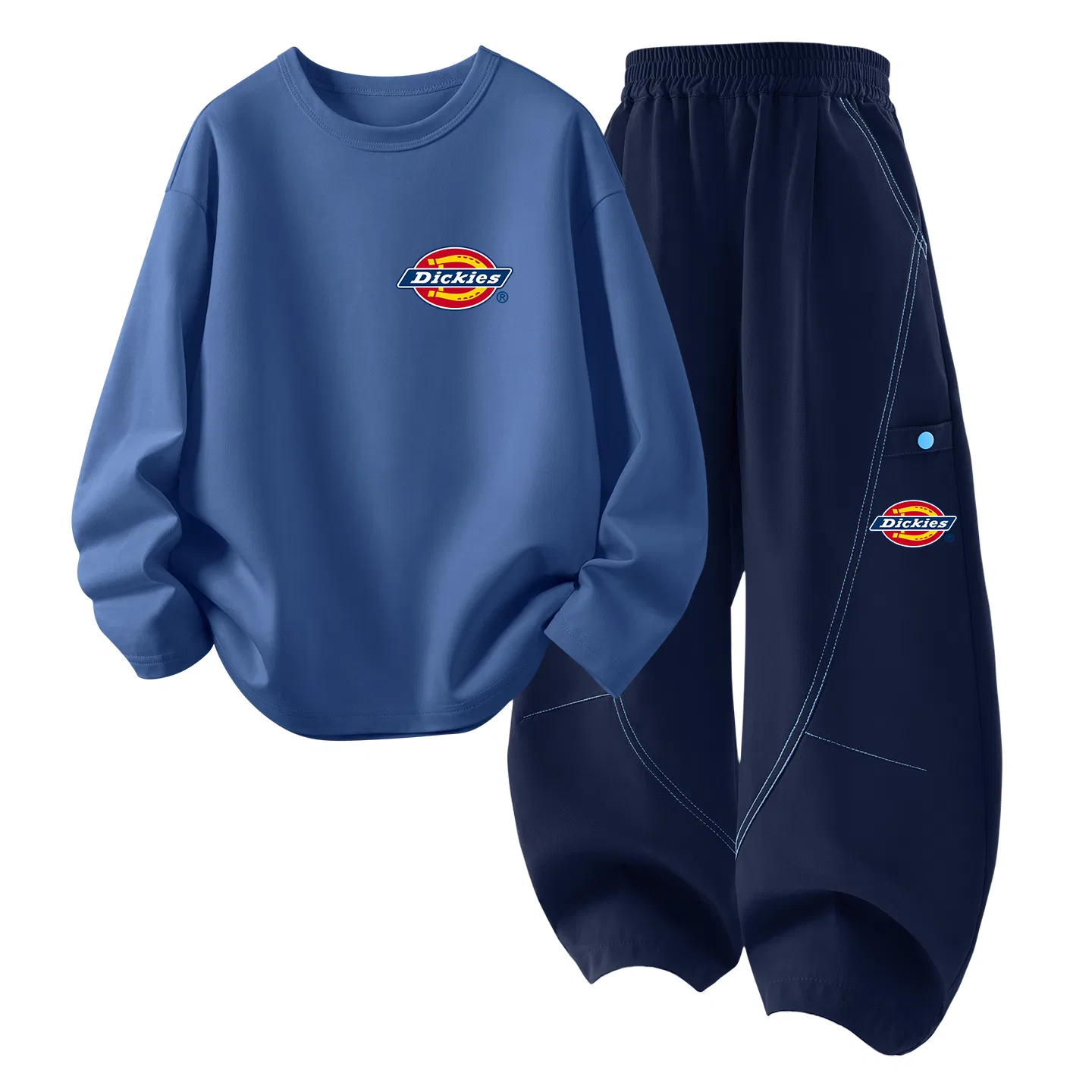 Детский комплект из футера с принтом Dickies, Mysterious Blue — фото 3