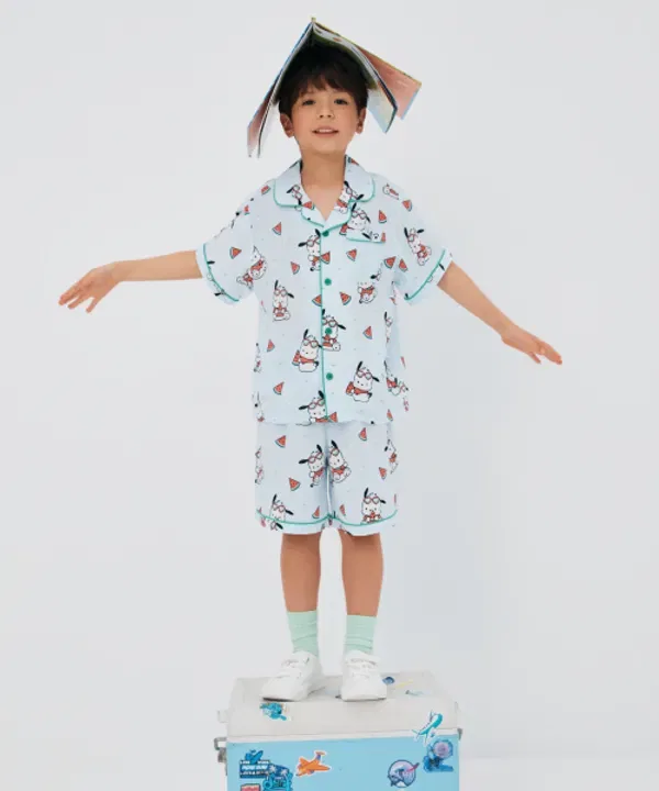 Пижама с коротким рукавом Sanrio Characters, детская, Spao Kids, светло-голубой