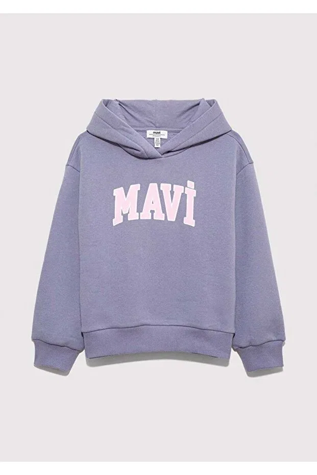 Детское худи для девочек с принтом Mavi, Blue — фото 3