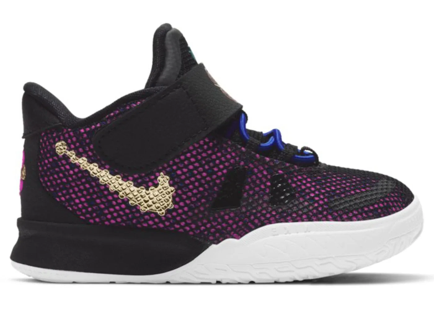 Детские кроссовки для мальчиков с принтом Nike Kyrie 7 Nike, Black/Spirit Teal/Hyper Pink/Metallic Gold