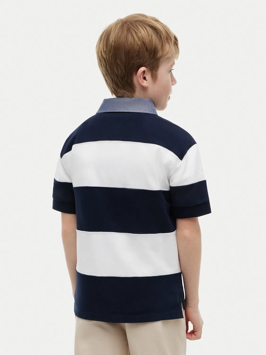 Поло стандартного кроя для мальчика Tommy Hilfiger, темно-синий — фото 3