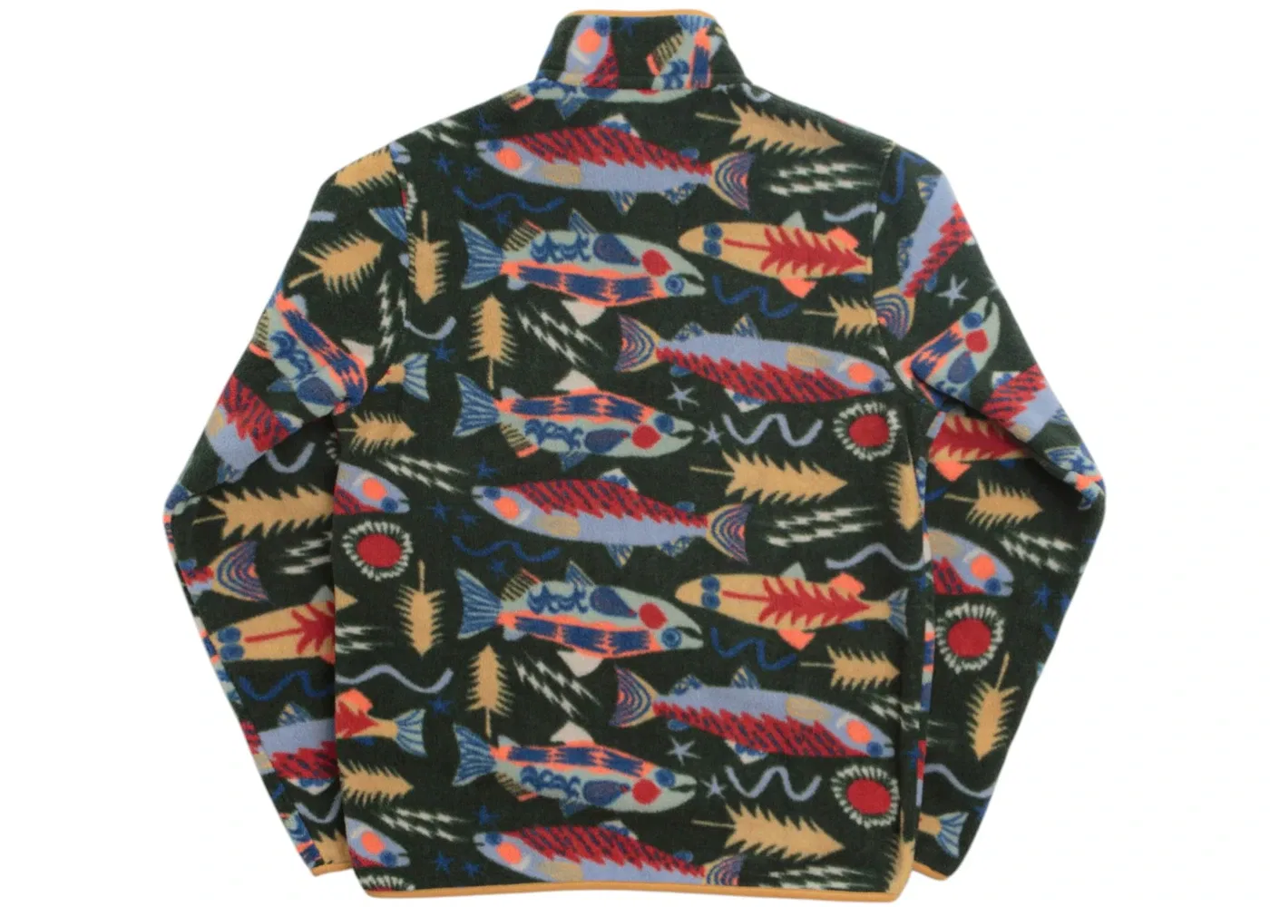 Мужской флисовый топ с принтом Lightweight Synchilla Snap-T Patagonia, цвет Salmon Energy/Old Growth Green — фото 2