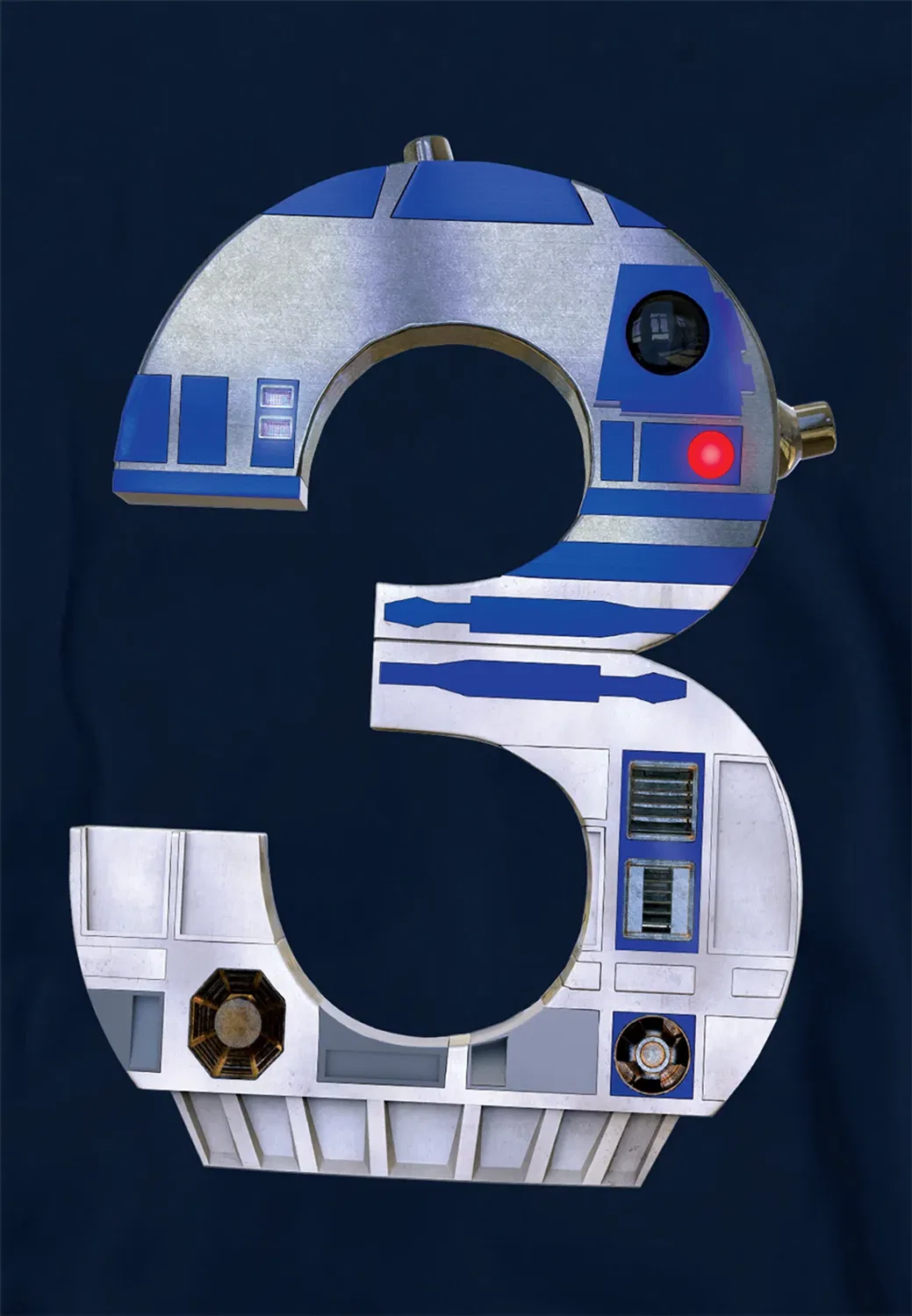 Детский худи с принтом Star Wars R2D2 Disney, Navy — фото 2