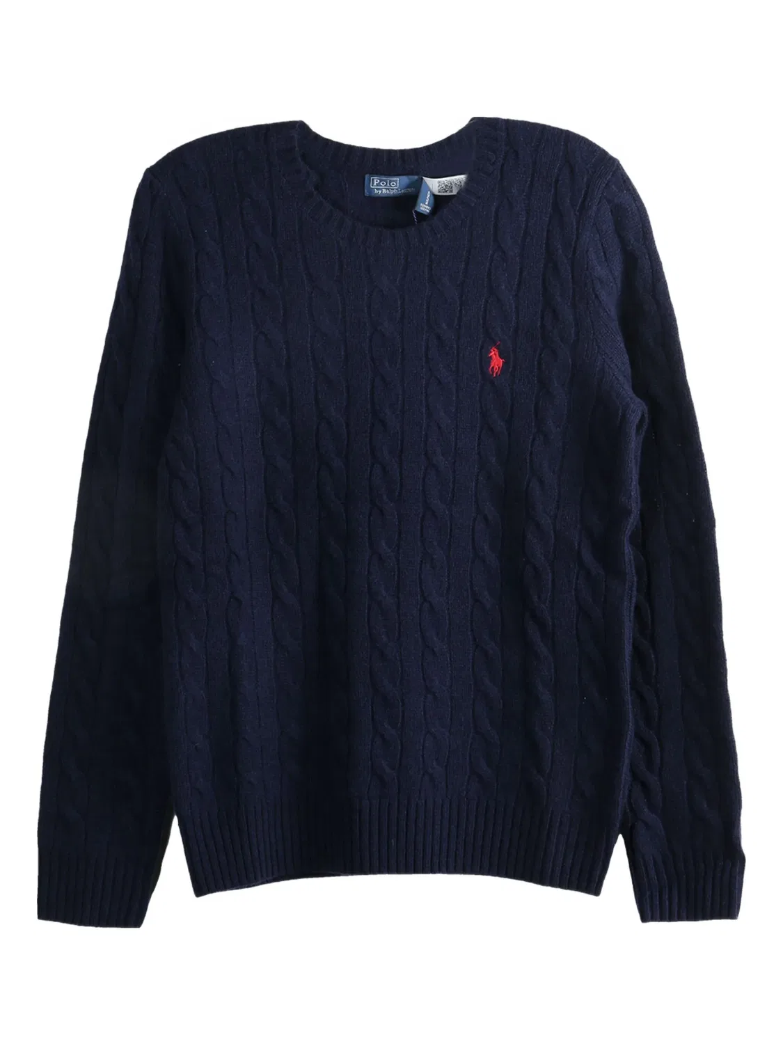 Наборный пуловер темно-синего цвета Polo Ralph Lauren, темно-синий