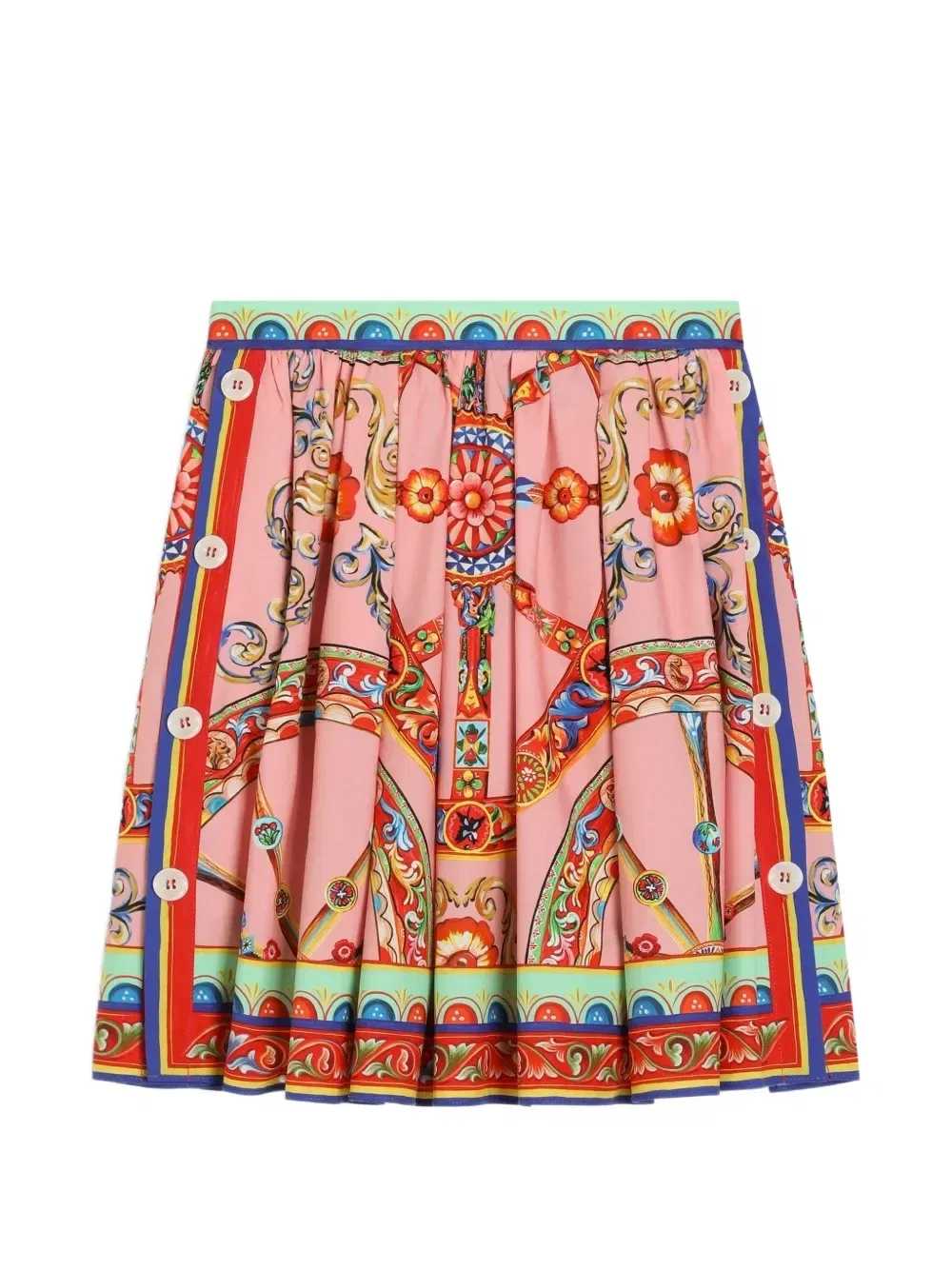 Поплиновая юбка с принтом Carretto Dolce & Gabbana Kids, розовый