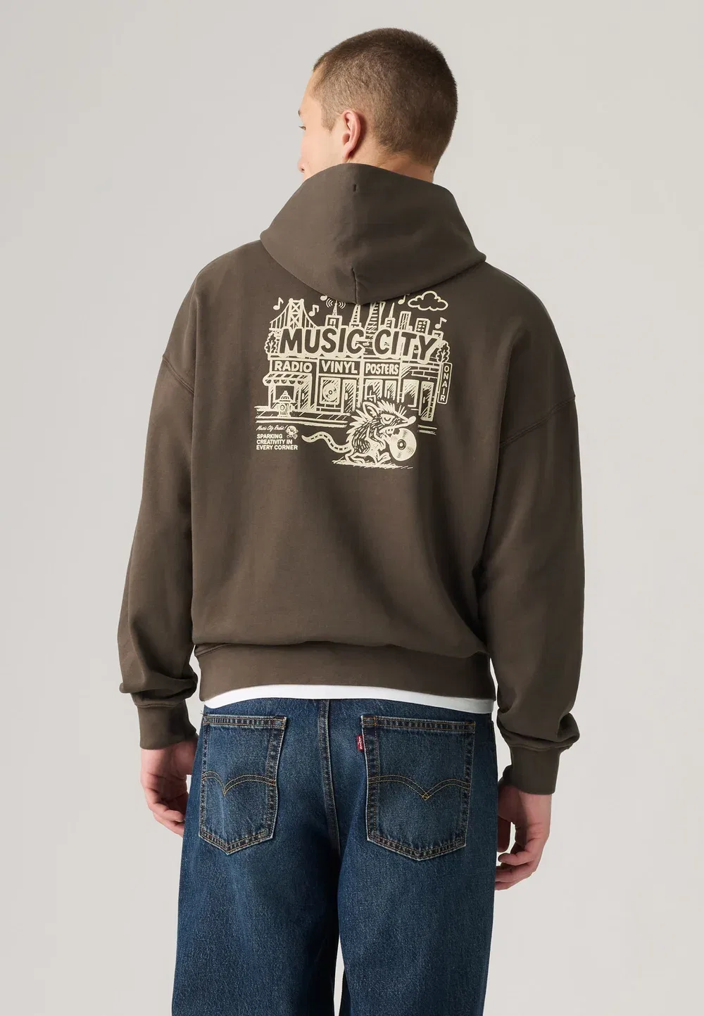 Толстовка с капюшоном в виде двух лошадей Levi'S, Music City Vinyl 2 Coffee