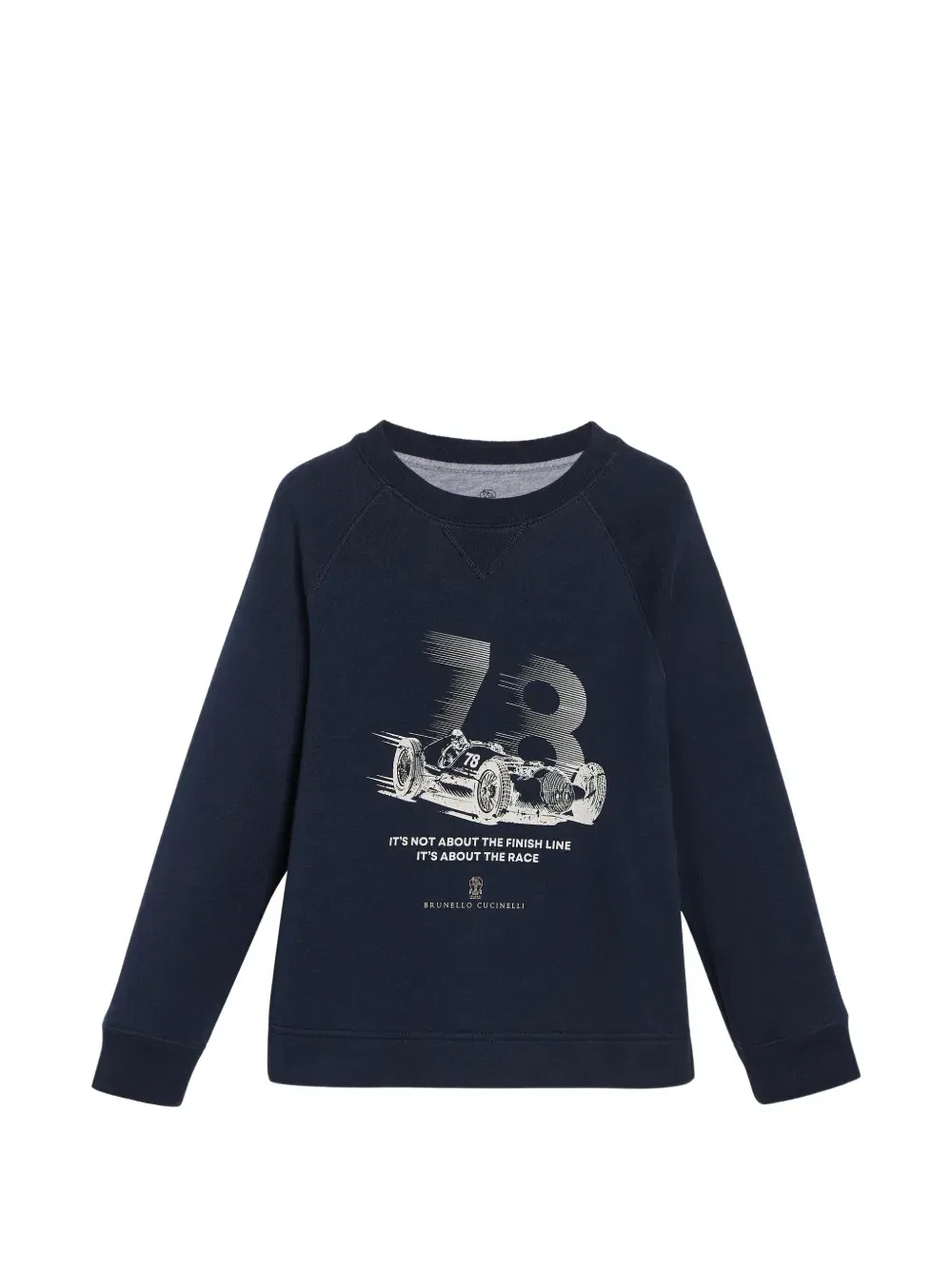 Махровая толстовка с принтом Brunello Cucinelli Kids, синий