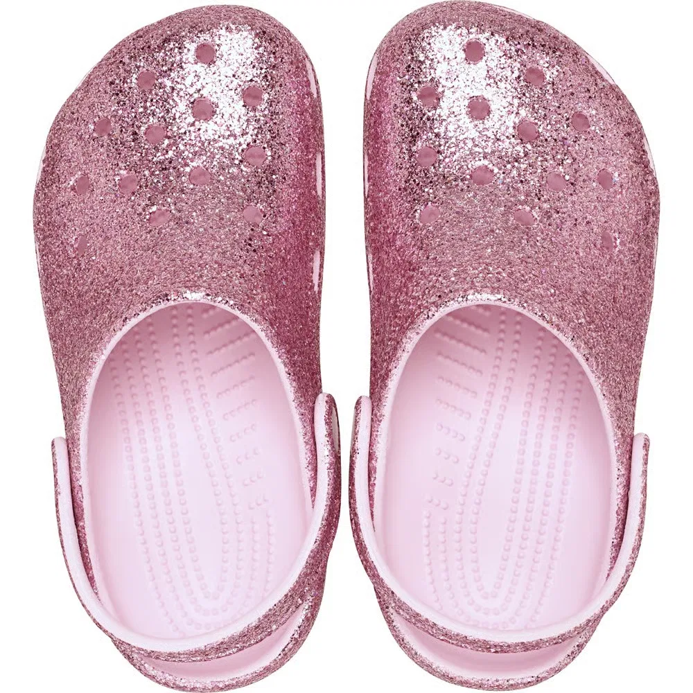 Детские классические сабо с блестками Crocs, Pink Glitter — фото 4