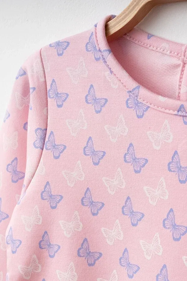 Детское платье для девочек с принтом Butterfly Print Dress My Hanne, Pink — фото 2