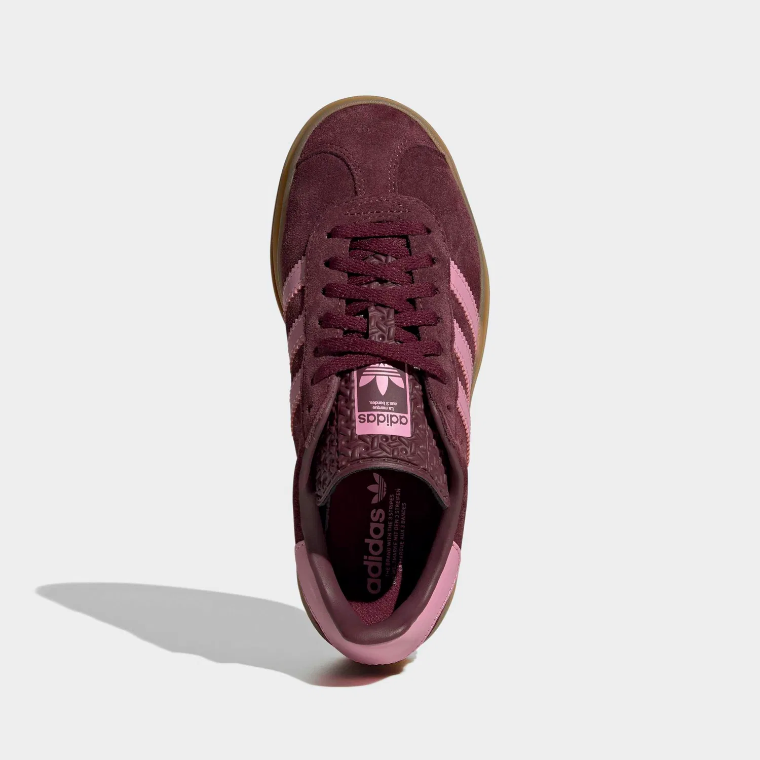 Детские кеды на платформе Gazelle Bold Adidas Originals, Maroon/St Tropic Bloom/Gold Metallic — фото 4