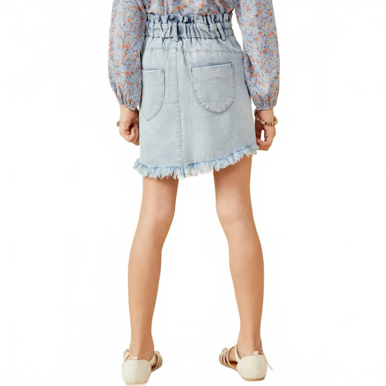 Детская юбка из денима с принтом Country Girl Jean Skirt Hayden LA, Light Wash — фото 3