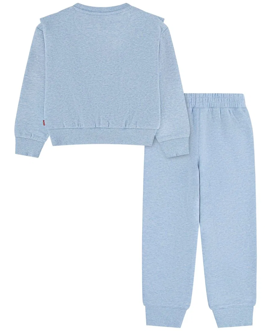 Комплект из свитшота и джоггеров с рюшами, модель Ruffled Crewneck Levi's Levi's Skyway Heather — фото 2