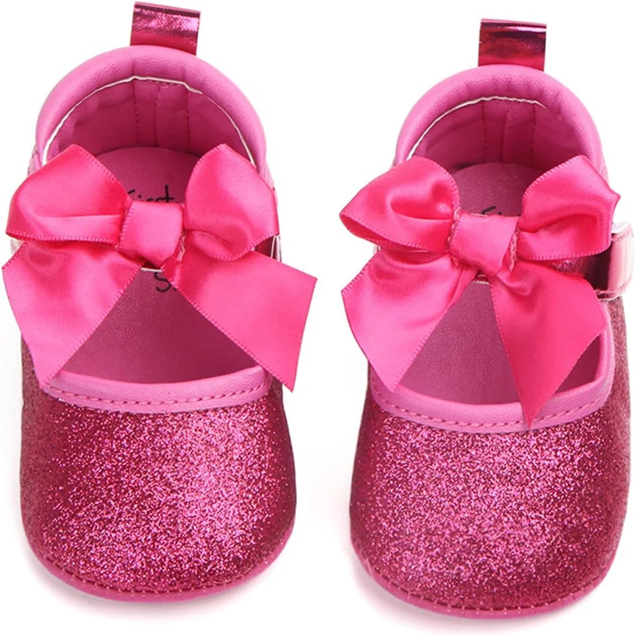 Детские туфли Мэри Джейн для девочек с блестящим бантом, Hot Pink — фото 3