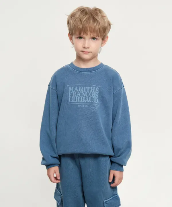 Свитшот детский с эффектом выцветания, MARITHÉ, stone blue