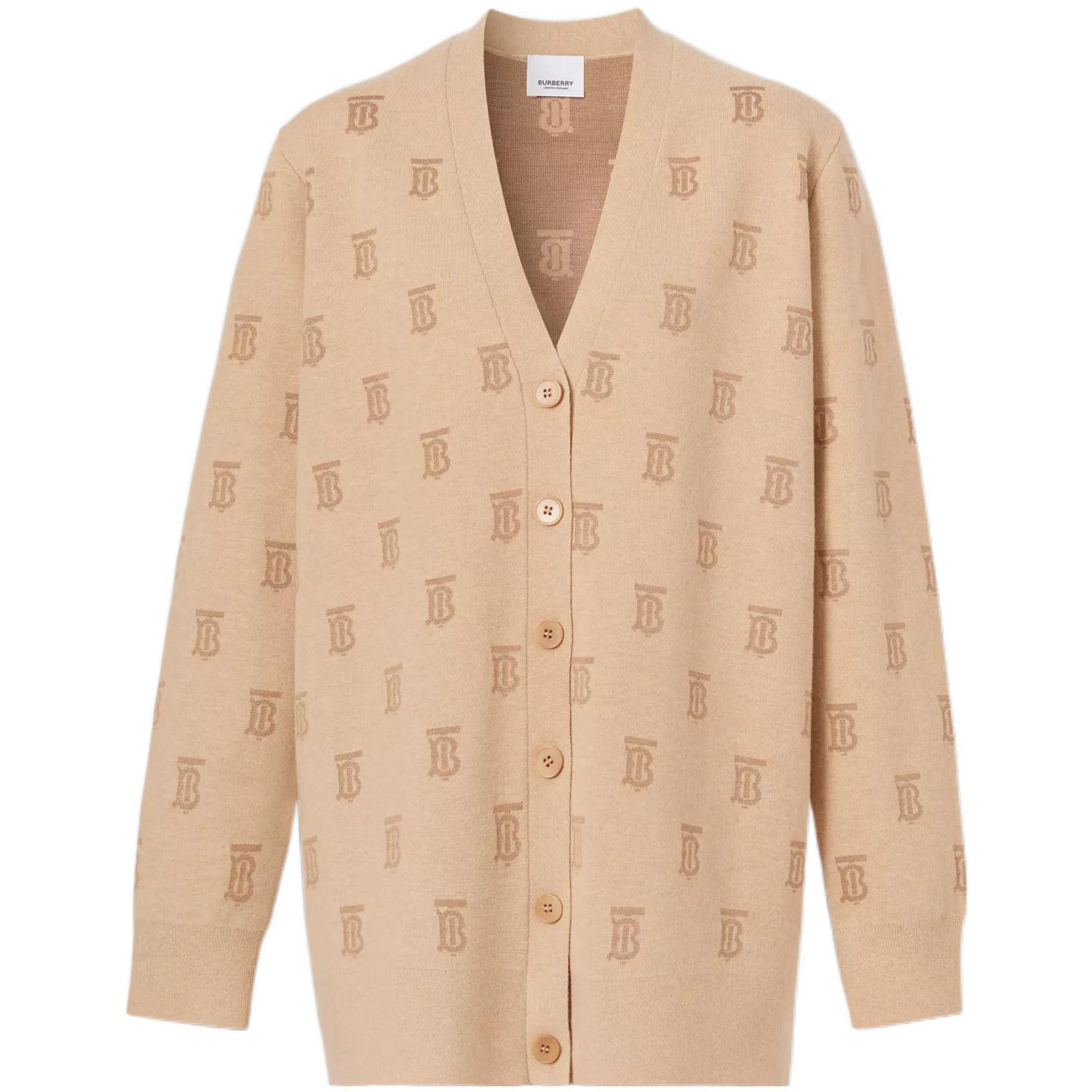 Кардиган Burberry, женский, светло-бежевый, с эффектом хизер-грей