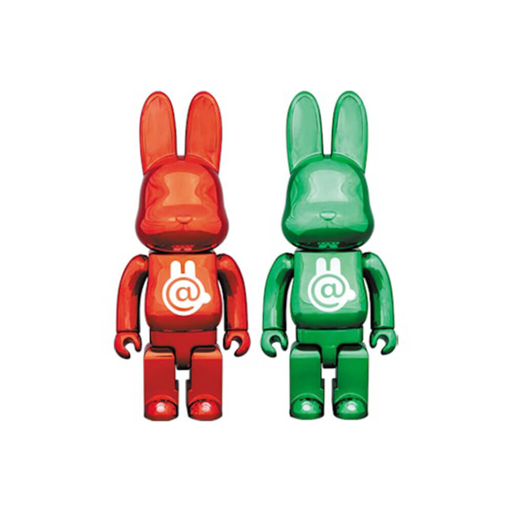 

Фигурка Bearbrick Rabbrick CHROME 400% Set, красный/зеленый