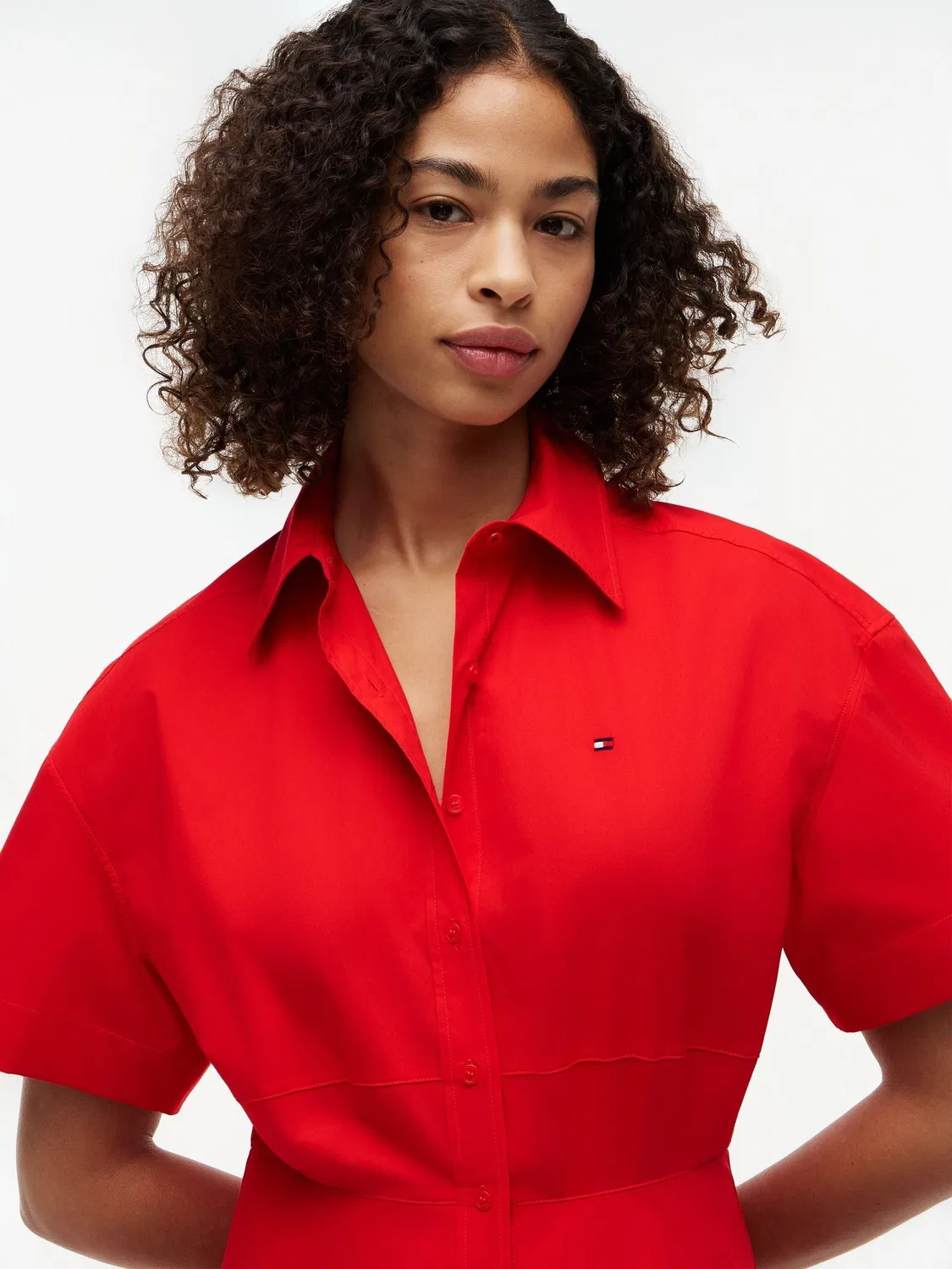 Платье-рубашка миди с принтом Tommy Hilfiger, красный — фото 4