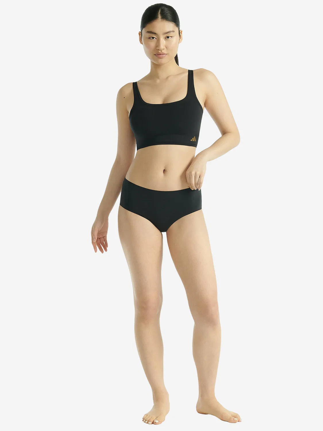 Женские хлопковые трусы-слипы с принтом Hipster bequeme Panty Damen - Sport Active Light Flex Adidas, Роза / Черный / Коричневый — фото 3
