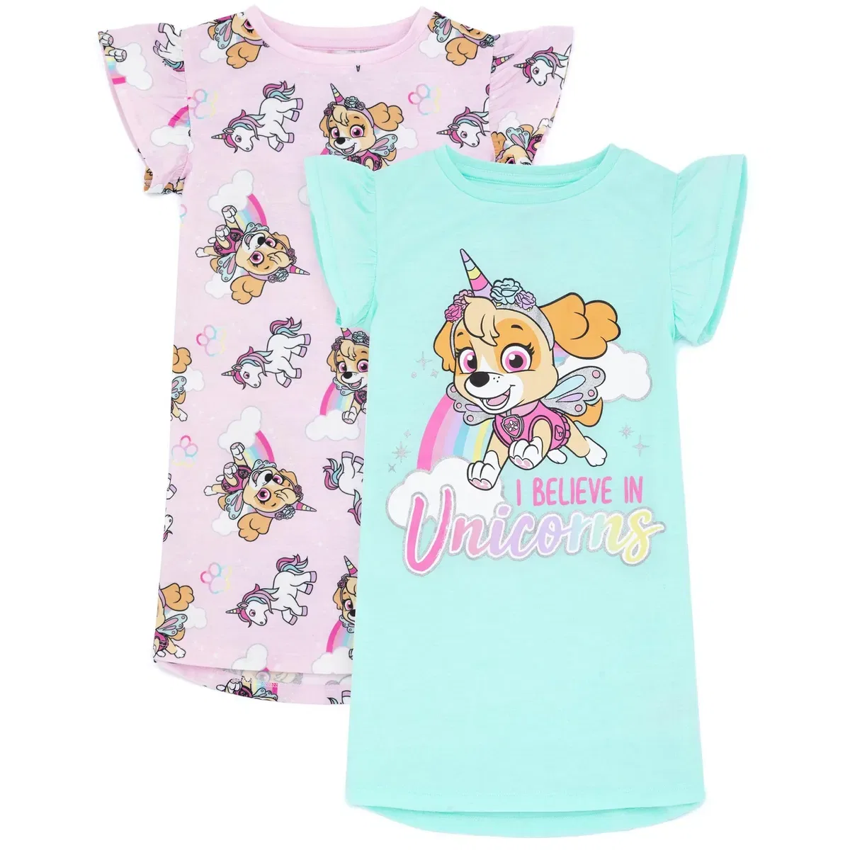 Детская ночная рубашка для девочек с коротким рукавом Skye Paw Patrol, Multi — фото 4