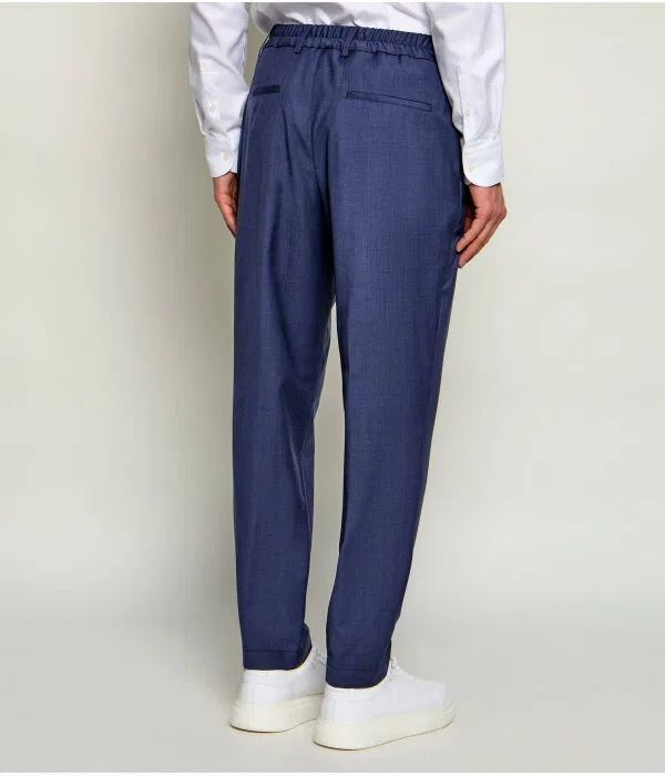 Мужские классические брюки tapered fit BOSS, Blu Marino — фото 4