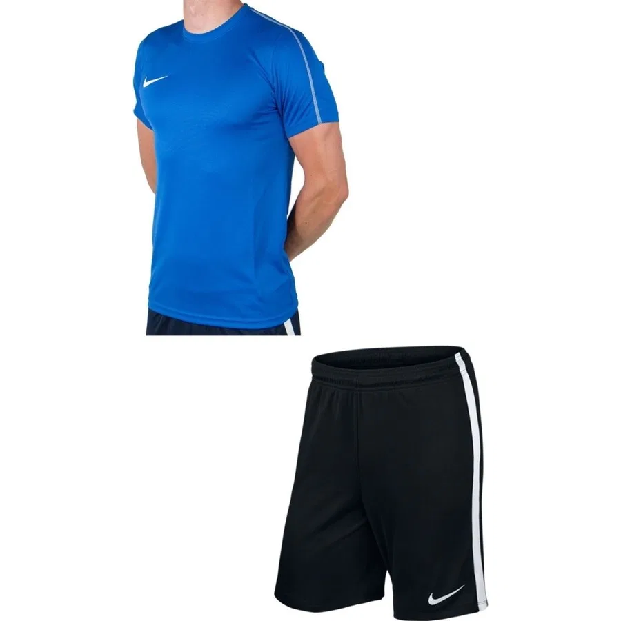 Комплект спортивной одежды Nike Dri-FIT с шортами и футболкой, Черный — фото 4