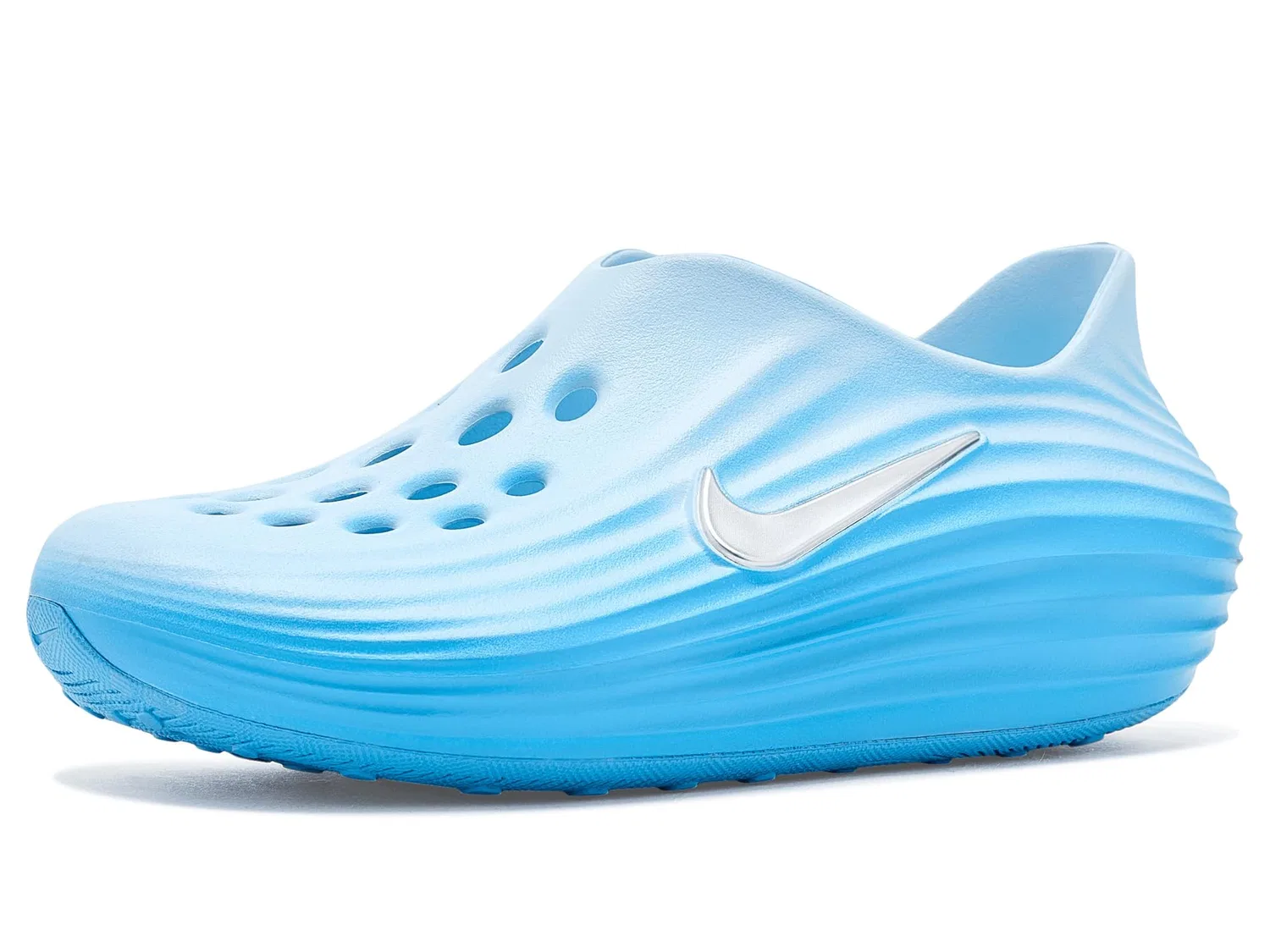 Сабо ReactX Rejuven8 (для маленьких и больших детей) Nike Kids, Glacier Blue/Metallic Silver