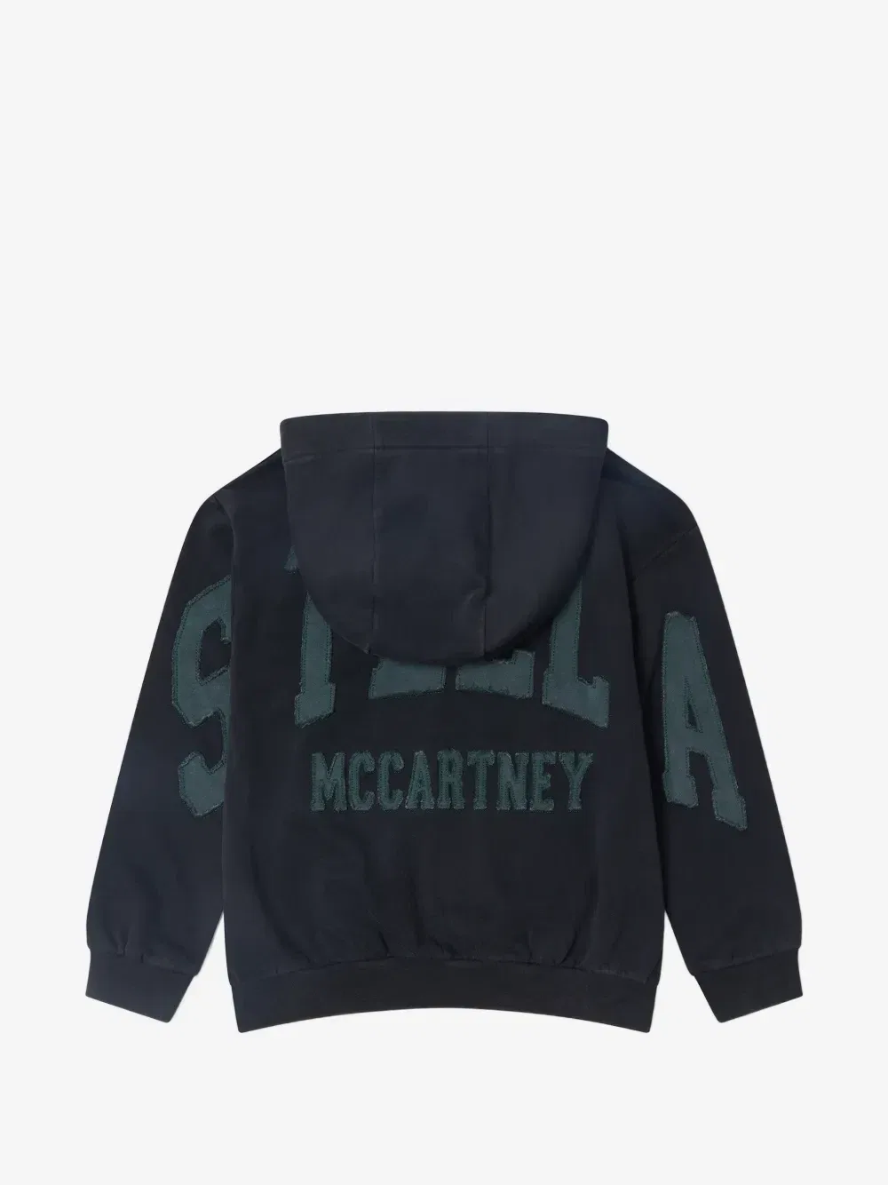 Худи на молнии с аппликацией-логотипом Stella McCartney Kids, черный — фото 2