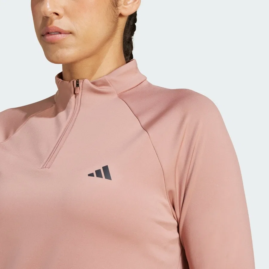 Женский свитшот с четвертью молнии, с длинным рукавом, adidas, Тург. — фото 4
