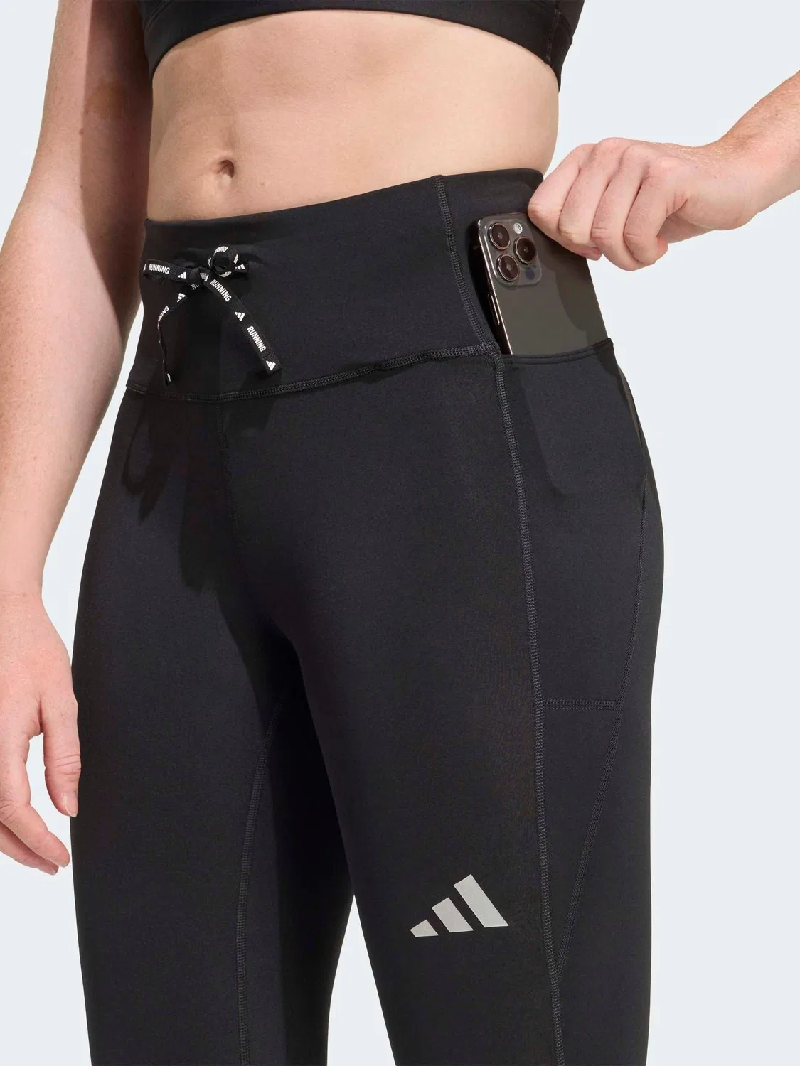 Леггинсы Run Essentials adidas, Black — фото 4