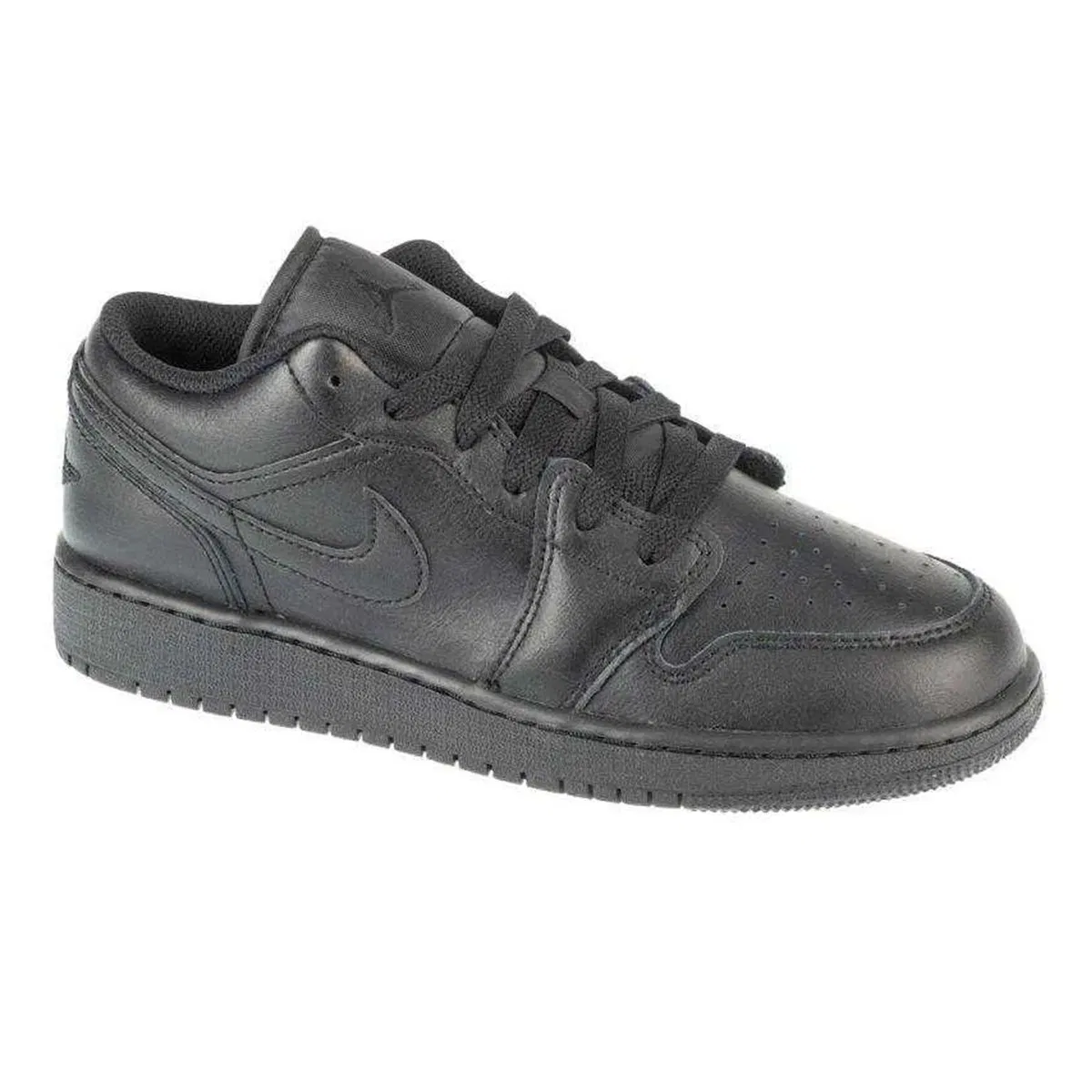 Кроссовки Nike Air Jordan 1 Leather Low, Black — фото 4