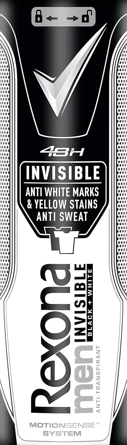 Антиперспирант-дезодорант Rexona Men Invisible Black + White Spray 150 мл, Fresh — фото 4