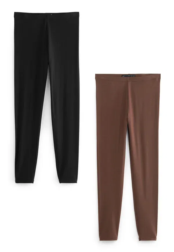 Брюки из вискозы с эластаном Full length 2 pack, Next, Chocolate brown, коричневый/шоколадный