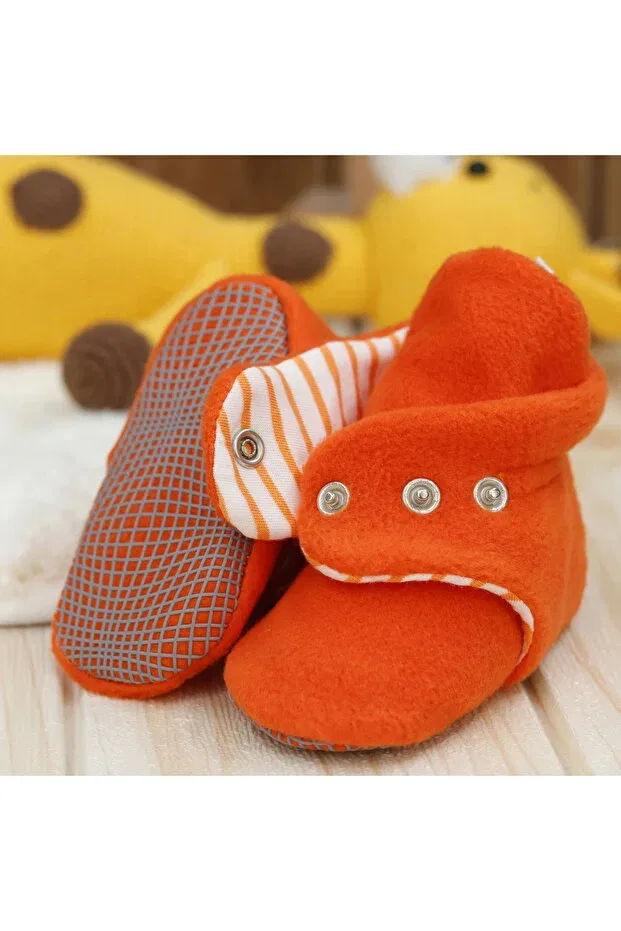 Детские тапочки для новорожденных с нескользящей подошвой Ella Bonna, Orange — фото 3