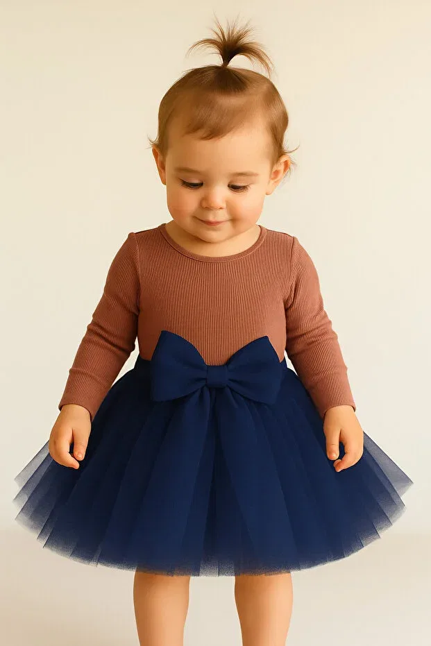 Детская юбка из фатина с бантом Nsmlife, Navy Blue