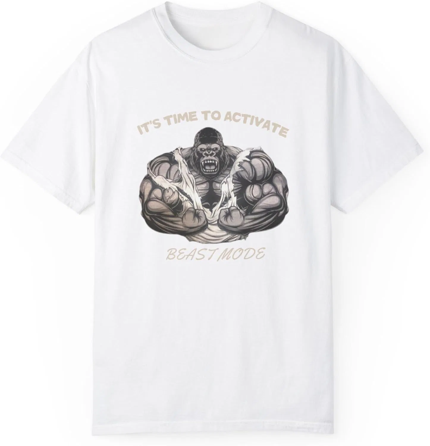 Футболка с принтом Beast Mode Activated Comfort Colors 1717, White