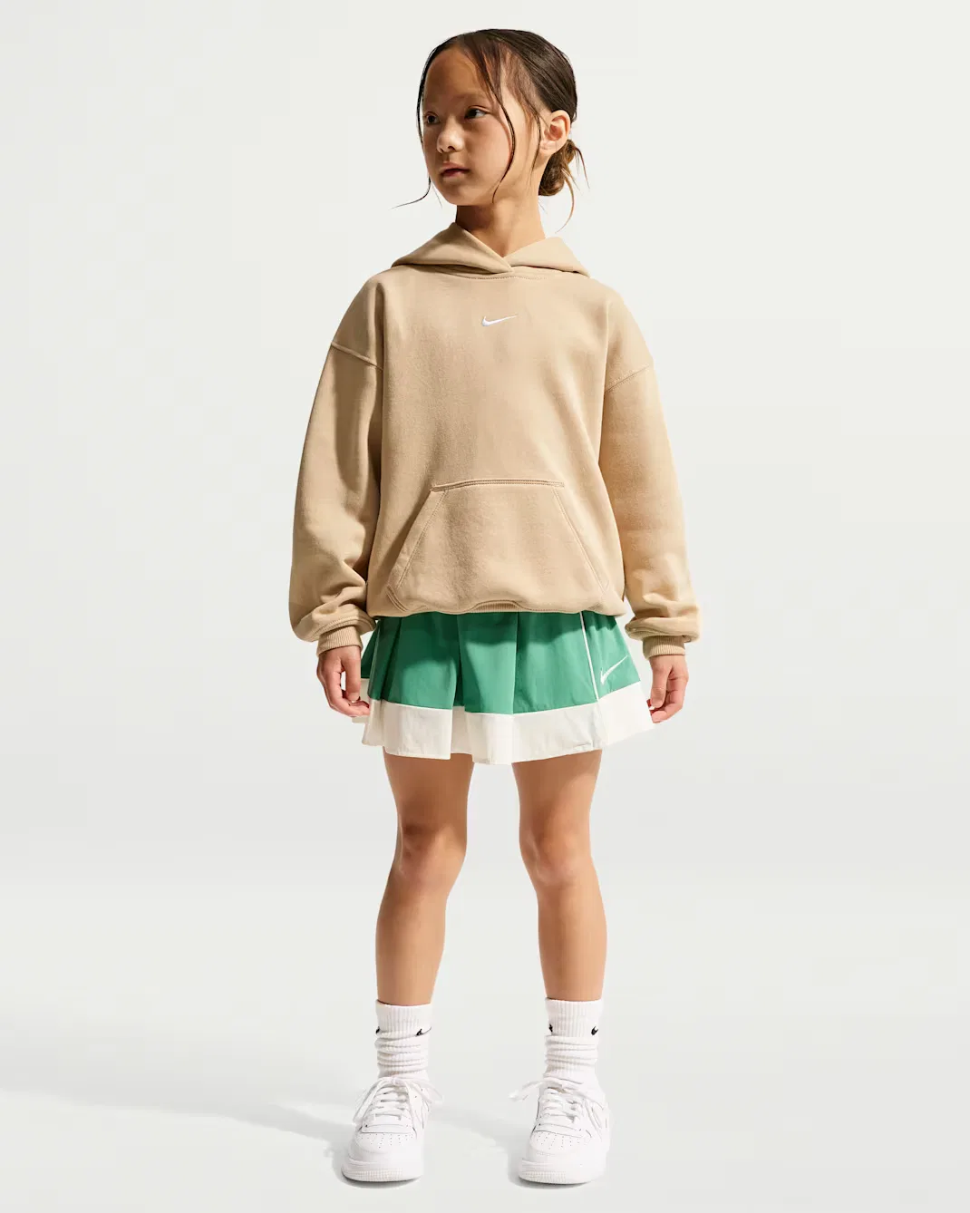 Детская флисовая толстовка с капюшоном от Studio Nike Sportswear, Linen — фото 4