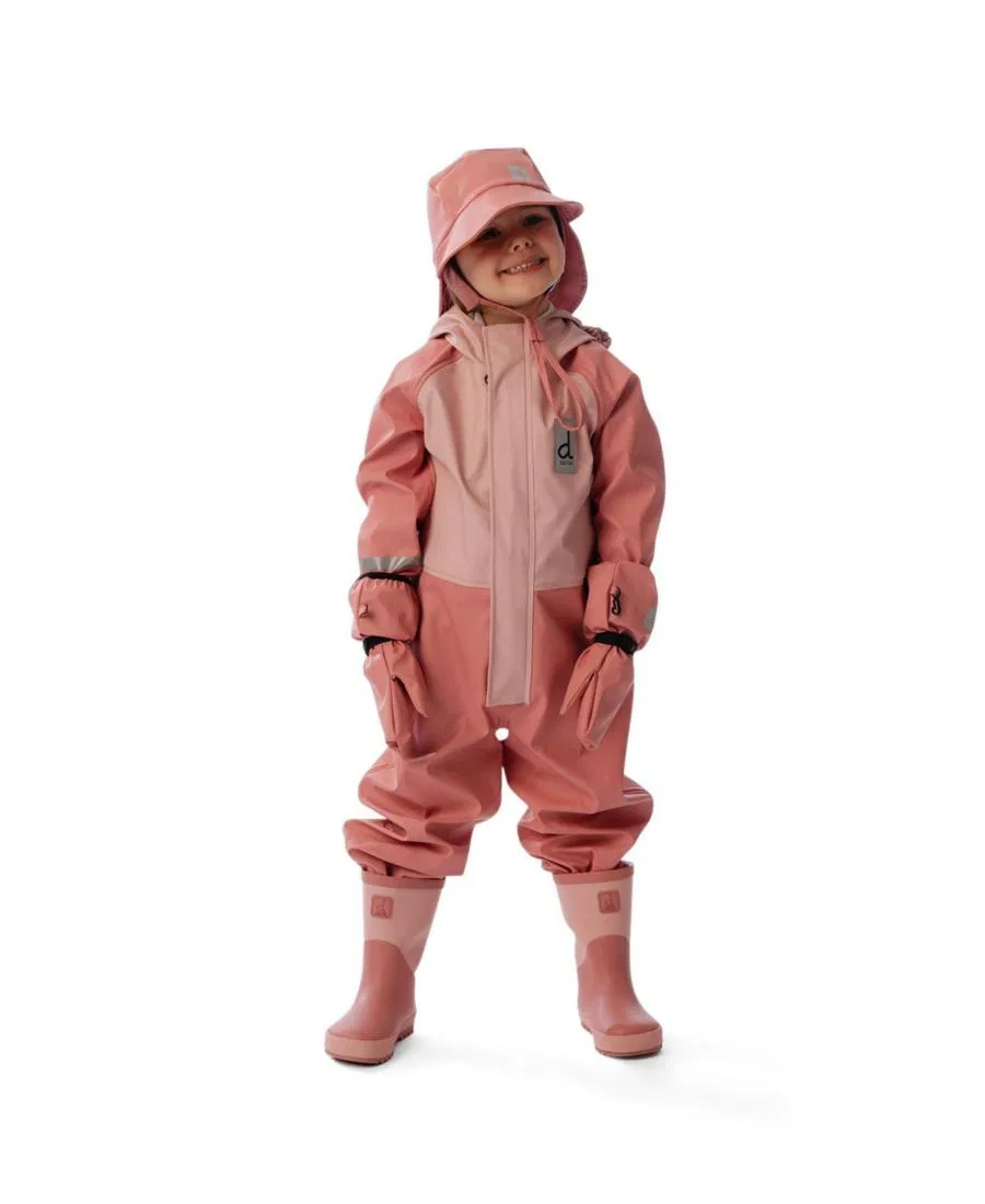 Дождевик-комбинезон с капюшоном Deux par Deux, Pink