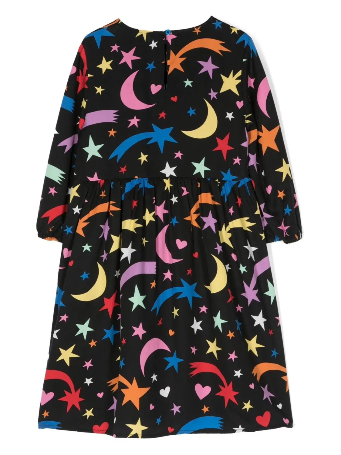 Платье с длинными рукавами и графичным принтом Stella Mccartney Kids, черный — фото 2