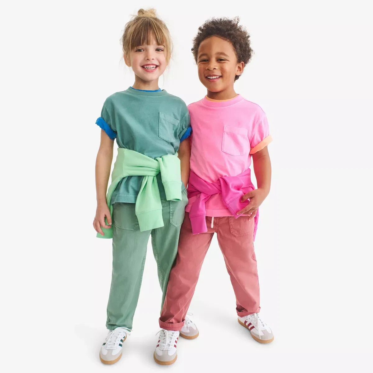 Детские брюки-чинос с зауженным кроем Primary, Garment Dye Cactus — фото 3