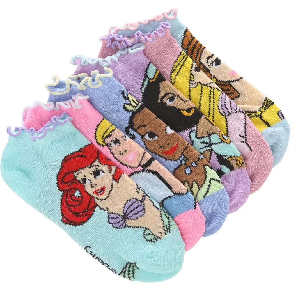 Детские носки до щиколотки с отделкой 6 пар Princess, Princess Assorted