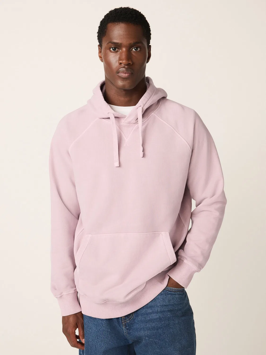 Худи оверсайз, модель Overhead Garment Washed Next, розовый