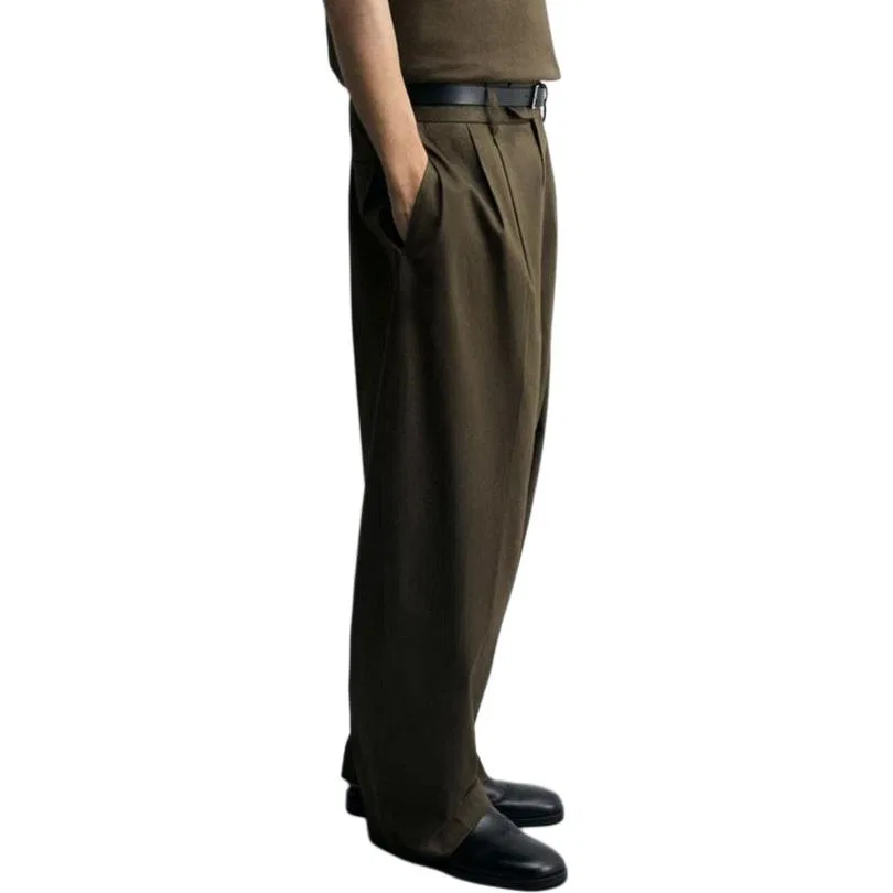 Мужские брюки свободного кроя Light Khaki ZARA, Light Khaki — фото 4