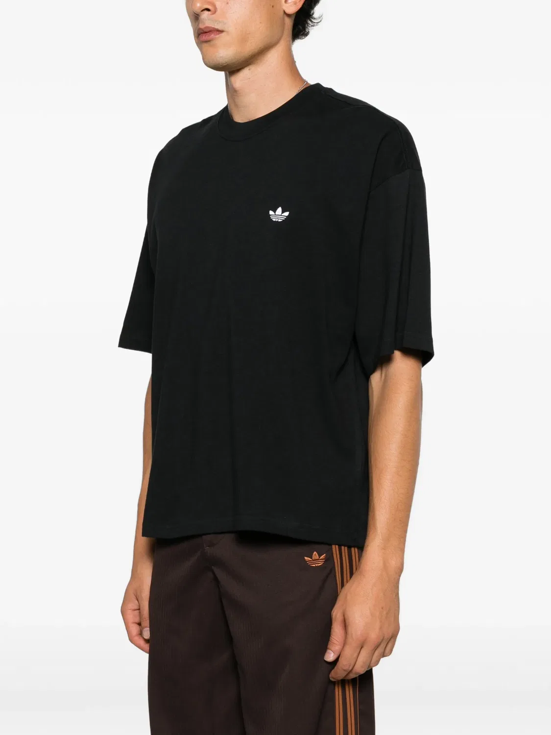 Футболка с логотипом Trefoil черная Adidas, черный — фото 2