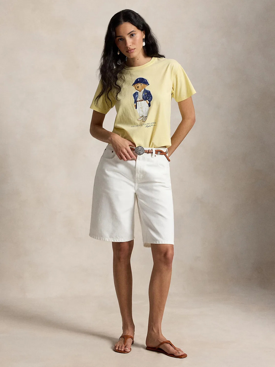 Рубашка Polo Ralph Lauren пастельно-желтого цвета — фото 4