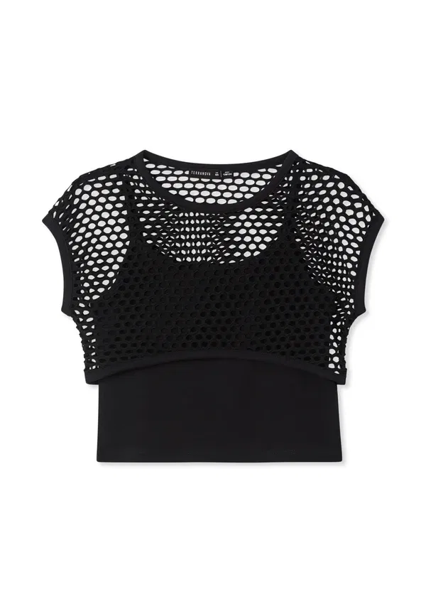 Футболка хлопковая Print T-shirt Terranova, черный