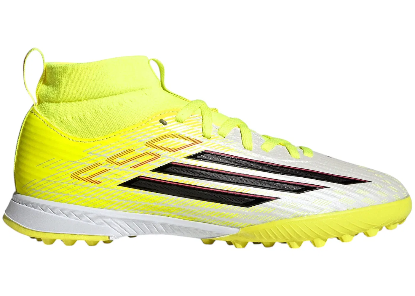 Детские кроссовки с верхом из синтетики F50 League Mid Cut TF Adidas, Team Solar Yellow 2 Core Black Lucid Red
