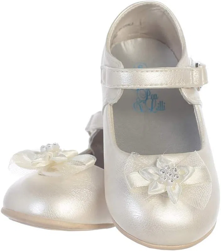 Детские туфли Мэри Джейн с бантом для девочек Swea Pea & Lilli, Ivory