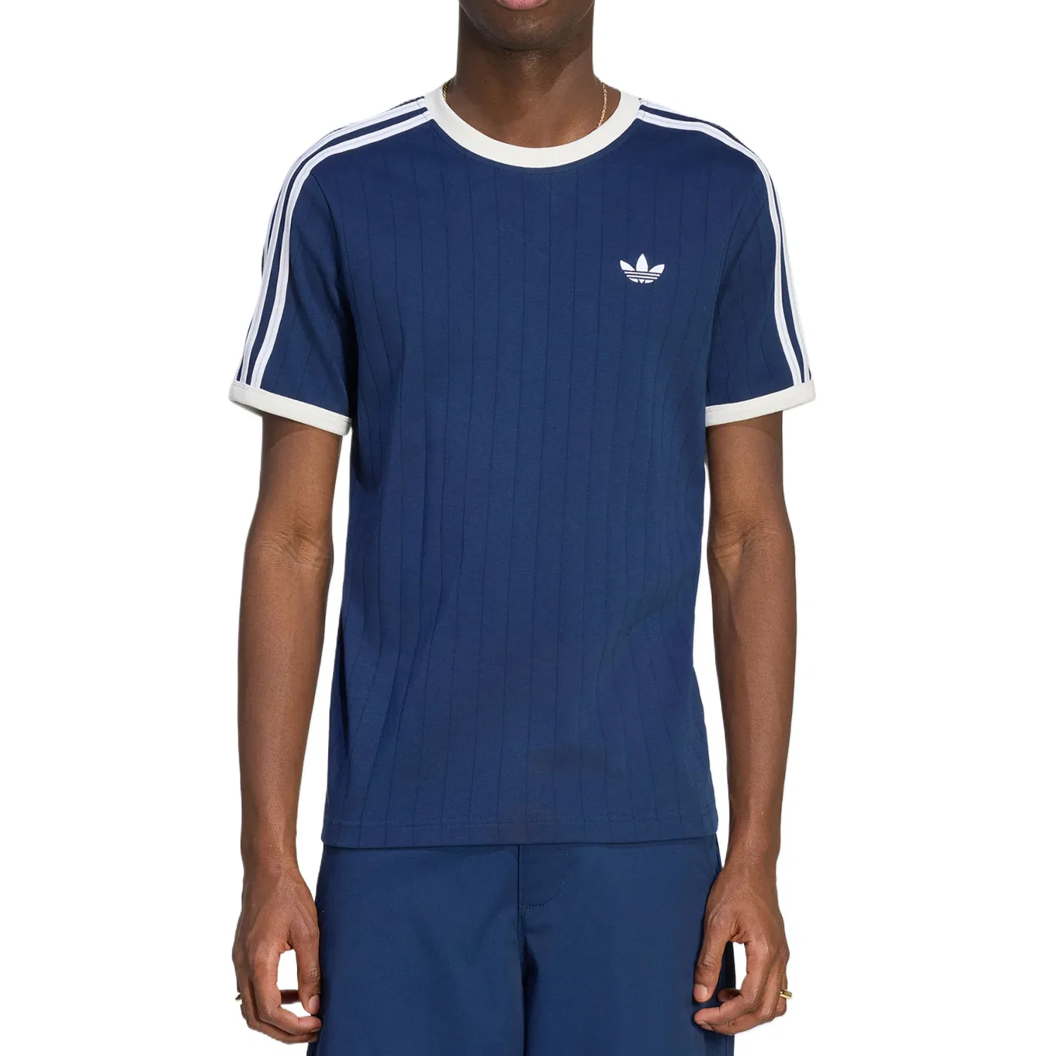 Футболка Adidas Originals с круглым вырезом темно-синяя — фото 3