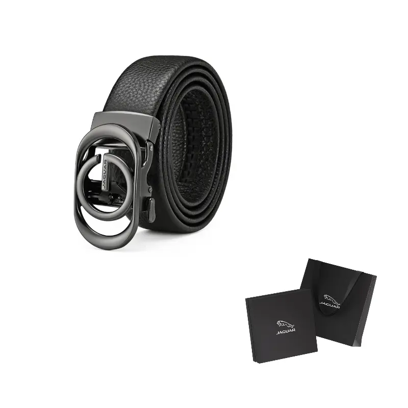 

JAGUAR Мужской кожаный ремень из коровьей кожи 3.55 см, Black